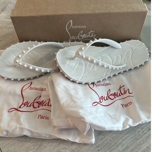 Christian Louboutin Loubi Donna Spike Flip Flops